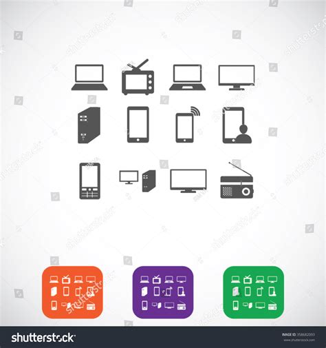 Communication Device Icons Stock Vector Royalty Free 358682093