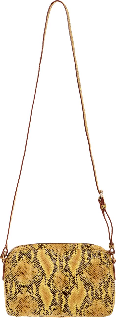 Gryson Snakeskinstamped Top Zip Crossbody Bag In Brown Lyst