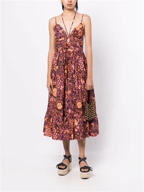 Ulla Johnson Phoebe Graphic Print Midi Dress Farfetch