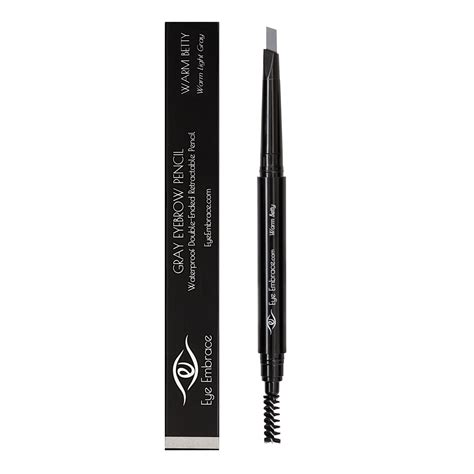 Light Gray Eyebrow Pencil With Spoolie Warm Betty Waterproof Double Ended Automatic Angled
