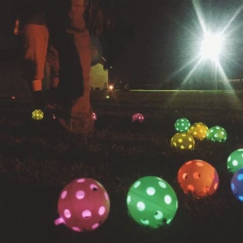 Glow Sticks In Wiffle Balls Ad Yard Markers In The Dark Wiffle Ball