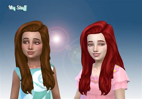 Mystufforigin Francesca Hair For Girls ~ Sims 4 Hairs