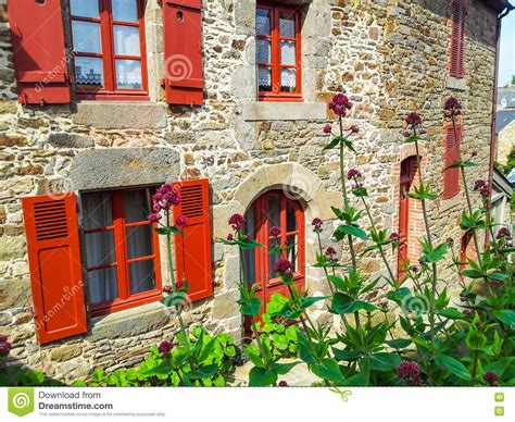 Rural Street In Brittany France Stock Image Image Of Cottage House