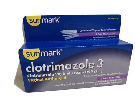 Sunmark Clotrimazole 3 Vaginal Antifungal Cream 07 Oz For Sale Online
