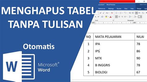 Cara Menghapus Tabel Di Word Tanpa Menghilangkan Tulisan Youtube