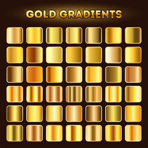Premium Vector Gold Gradients Set