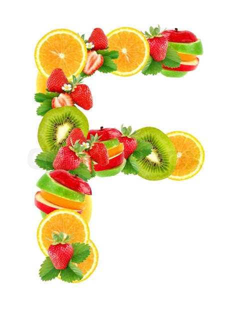 Letter With Fruit Stock Image Colourbox