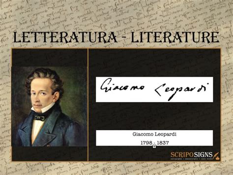 Autografo • Firma Leopardi Giacomo • Scriposigns