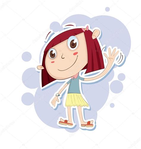 Cartoon Little Girl Waving Hand Stock Vector Image By ©yaistantine