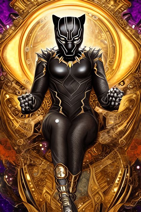 Whimsical Steampunk Black Panther · Creative Fabrica