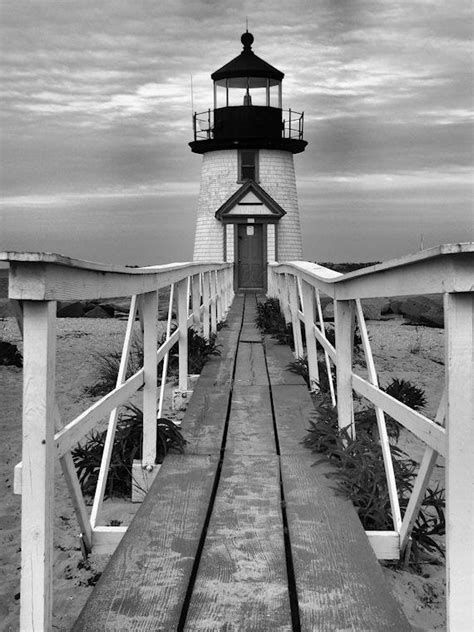 Lighthouse Photograph Black And White Nantucket Wall By Njsimages