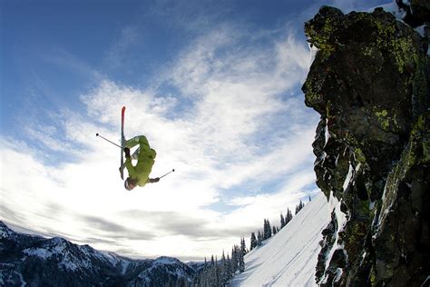 Skier Doing A Backflip Off A Cliff Photograph By Adam Clark Fine Art