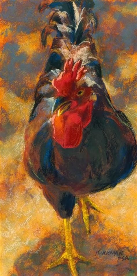 Dark Chick Strutting Rita Kirkman Rooster Painting Rooster Art