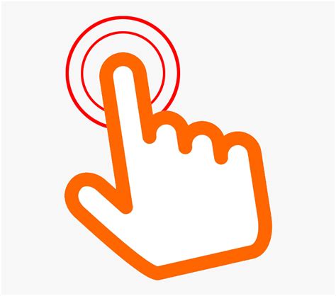 Orange Click Here Hand Png Transparent Click Icon Png Png Download