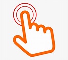 Orange Click Here Hand Png - Transparent Click Icon Png, Png Download ...