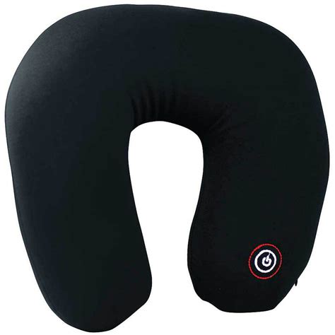 Black Massaging Neck Pillow Button Activated Vibrating Massage Therapy