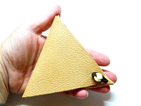 Triangle Coin Pouch Postal Coin Mens Caramel By Emilysteampunk