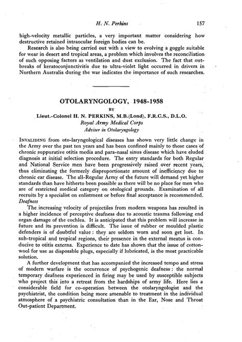 Otolaryngology 1948 1958 Bmj Military Health