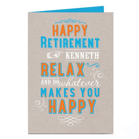 Buy Personalised Retirement Card Relax For Gbp 179 Card Factory Uk
