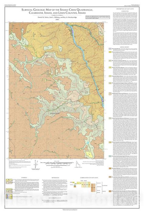 Map Surficial Geologic Map Of The Sixmile Creek Quadrangle