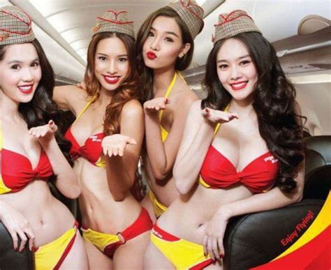 Sometimes Vietnamese Airline Company S Flight Attendants Slip Into Bikinis To Put On A Show