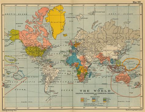 1203 x 960 jpeg 354kb. Colonial Posessions and Commercial Highways 1910 World Map ...