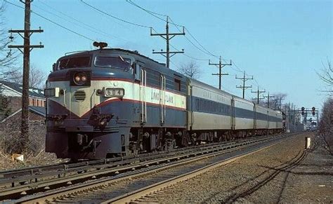 Lirr Alco Fa 1 604 Pulling P72 Passenger Cars Westbound Blue And