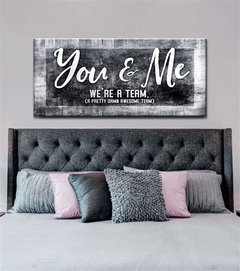 Couples Wall Art You And Me Were A Team Wood Frame Ready To Hang