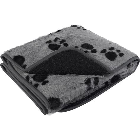 Pet Face Sherpa Fleece Dog Blanket Comforter Warm Faux Fur Paw Print