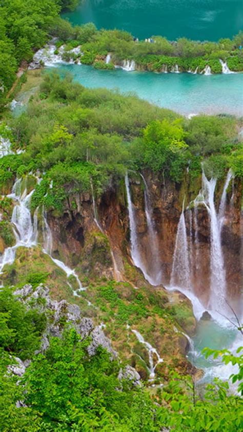 Croatia Plitvice Lakes National Park And Waterfall Around Nature