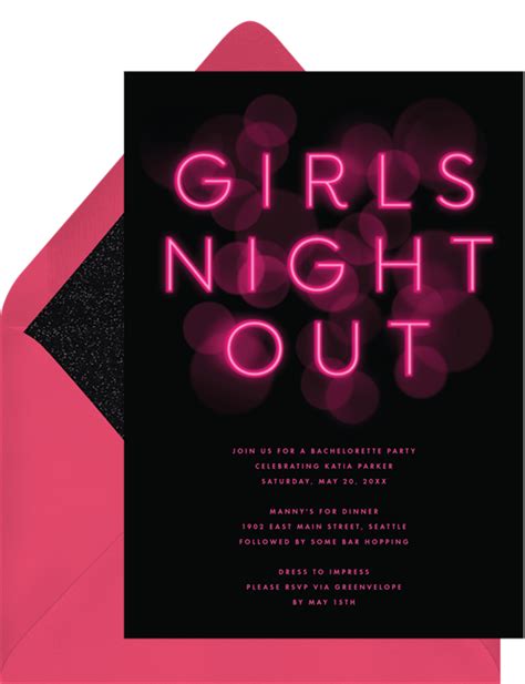 Girls Night Out Invitations In Blue