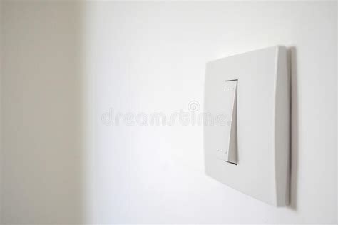 White Lighting Switch On Concrete Wall Stock Image Image Of