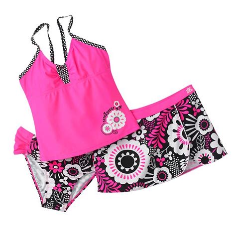 Zeroxposur Floral 3 Pc Tankini Swimsuit Set Girls 7 16