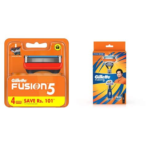 gillette fusion manual shaving razor blades 4s pack cartridge and mumbai indians limited