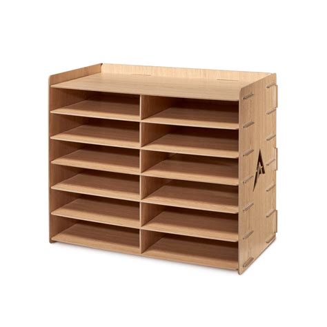 Adiroffice Wood 12 Compartment Paper Literature Organizer Sorter 503 12