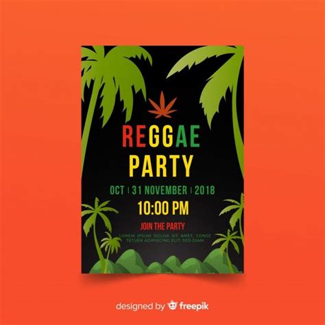 Reggae Party Flyer Vetor Grátis Festa Rasta Modelos De Convite Para Festa Modelos De Convite