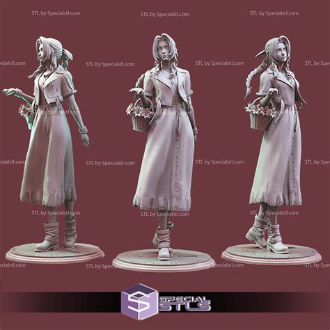 Aerith Gainsborough 3d Model Standing From Final Fantasy Specialstl