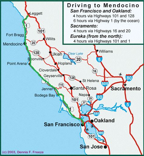 California Map Highway 1