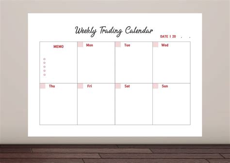 Monthlyweekly Stock Market Calendar L Printable 2 Pdf Etsy