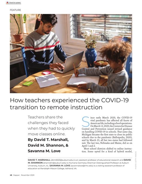 Pdf How Teachers Experienced The Covid 19 Transition To Remote