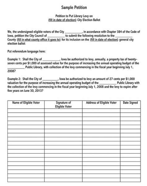 20 Free Petition Templates And Forms Editable