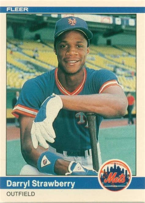 1984 fleer darryl strawberry rookie card baseball cards baseball mets