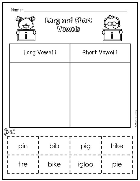 Vowel Matching Worksheet