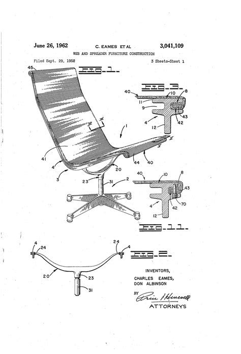 Eames Aluminum Group Chair Original Patent