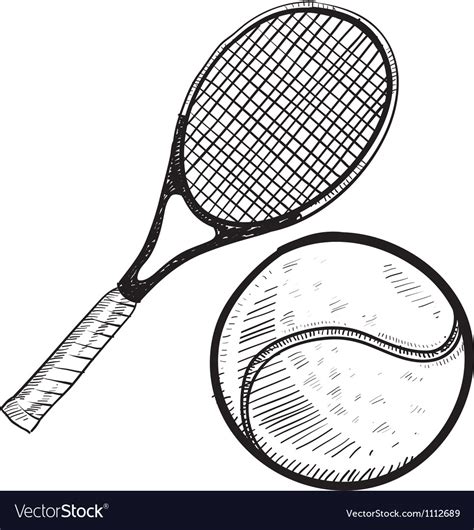Doodle Tennis Royalty Free Vector Image Vectorstock