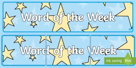👉 Word Of The Week Ks1 Display Banner