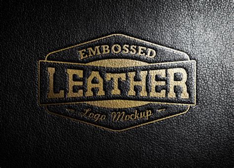 leather stamping logo mockup graphicburger