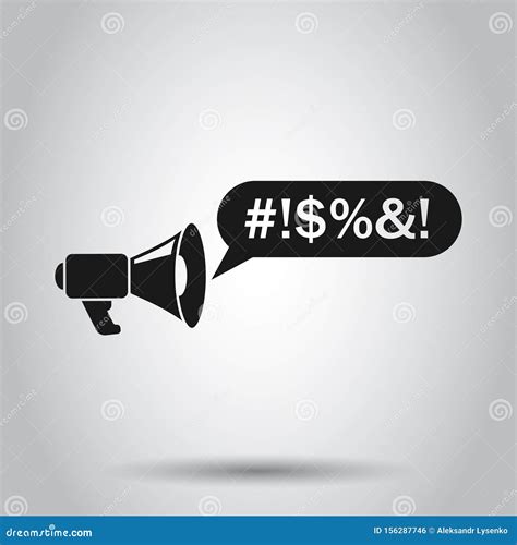 Shout Speech Bubble With Megaphone Icon In Flat Style Complain Vector