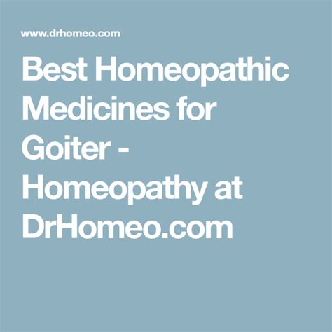 Best Homeopathic Medicines For Goiter Homeopathy At
