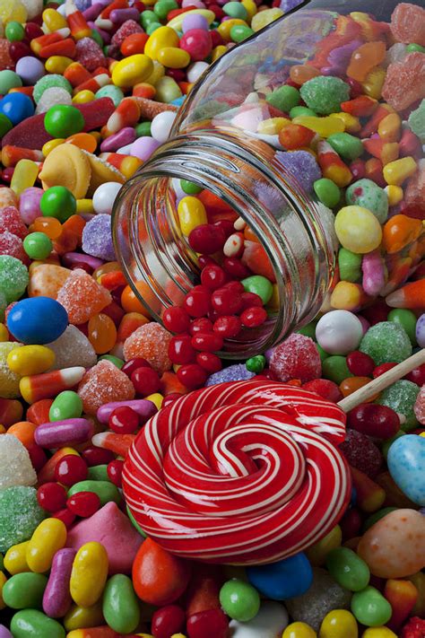 Candy Jar Spilling Candy Photograph By Garry Gay Fine Art America